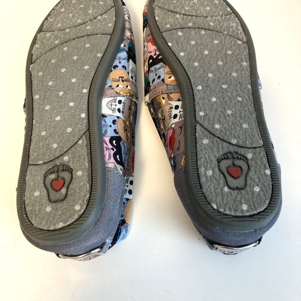 Bobs by Skechers Cat Print Flats/Memory Foam/Size 8W - Picture 8 of 8